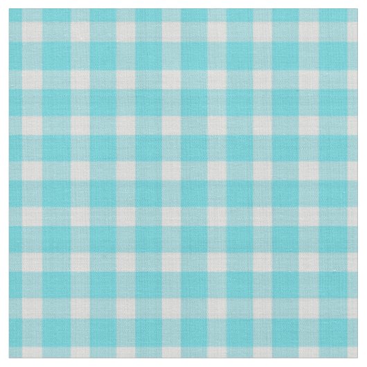 Aquamarin Blau und Weiß Kariert Stoff (Nahaufnahme)