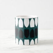 Aquamarin Blau-Weiß-Geometrie Abstrakt Kaffeetasse (Mittel)