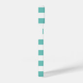 Aquamarin-blau-weiß-nautische Streifen individuell iPhone Hülle (Rechte Seite)