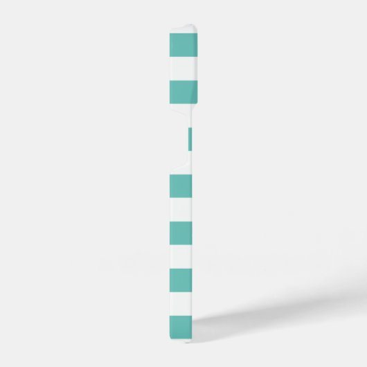 Aquamarin-blau-weiß-nautische Streifen individuell iPhone Hülle (Rechte Seite)