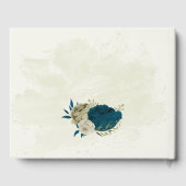 aquamarin-blaubeige Blumenhochzeit Gästebuch (Rückseite)