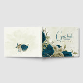 aquamarin-blaubeige Blumenhochzeit Gästebuch (Voll)