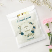 aquamarin-blaubeige Blumenhochzeit Geschenktütchen (Versiegelt)