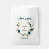 aquamarin-blaubeige Blumenhochzeit Geschenktütchen (Vorderseite)