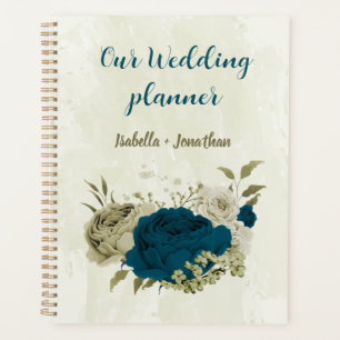 aquamarin-blaubeige Blumenhochzeit Planer