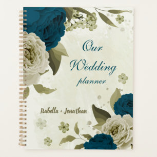 aquamarin-blaubeige Blumenhochzeit Planer
