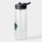 aquamarin-blaubeige Blütenhochzeit Trinkflasche (Links)