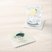 aquamarin-blaubeige Blütenhochzeit Untersetzer (Vor Ort)