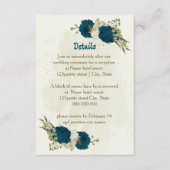 aquamarin-blaubeige-Hochzeitsdetails Begleitkarte (Vorderseite)