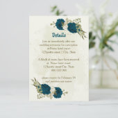 aquamarin-blaubeige-Hochzeitsdetails Begleitkarte (Stehend Vorderseite)