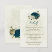 aquamarin-blaubeige-Hochzeitsdetails Begleitkarte (Vorne/Hinten)