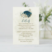 aquamarin-blaubeige-Hochzeitsdetails Begleitkarte (Stehend Vorderseite)