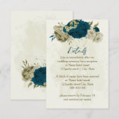 aquamarin-blaubeige-Hochzeitsdetails Begleitkarte (Vorne/Hinten)