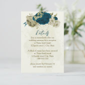 aquamarin-blaubeige-Hochzeitsdetails Begleitkarte (Stehend Vorderseite)