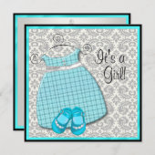 Aquamarin blaue Kleiderschuhe Aquamarin Damask Kin Einladung (Vorne/Hinten)