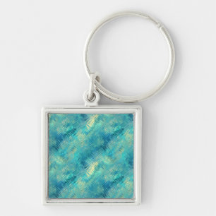 Aquamarin Blaue Kristall-Gel-Textur Schlüsselanhänger