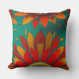 Aquamarin-blaue marokkanische Blume Kissen