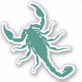 Aquamarin-blaue Skorpion Aufkleber (Vorderseite)