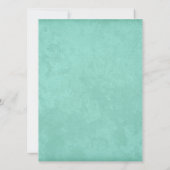 Aquamarin-Blaue-Vintag-Typografie-Hochzeit Einladung (Rückseite)