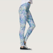 Aquamarin Blauer Blumenzauber Leggings (Rechts)
