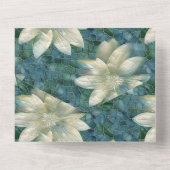 Aquamarin-Blauer Blumenzehen All In One Einladung (Rückseite)