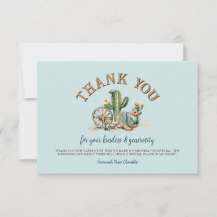 Aquamarin blauer Kaktus Stiefel Vielen Dank Karten