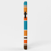 Aquamarin Blauer Orangenschwarz Gelbe Streifen Case-Mate iPhone Hülle (Hinten/Rechts)