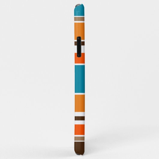 Aquamarin Blauer Orangenschwarz Gelbe Streifen Case-Mate iPhone Hülle (Hinten/Rechts)