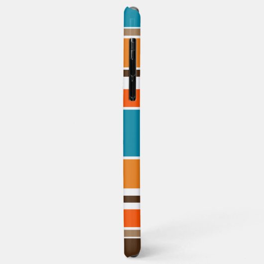 Aquamarin Blauer Orangenschwarz Gelbe Streifen Case-Mate iPhone Hülle (Hinten/Links)