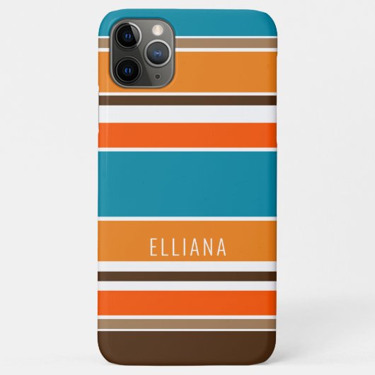 Aquamarin Blauer Orangenschwarz Gelbe Streifen Case-Mate iPhone Hülle (Rückseite)