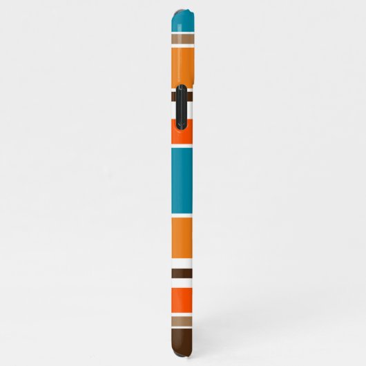 Aquamarin Blauer Orangenschwarz Gelbe Streifen iPhone Hülle (Rechte Seite)