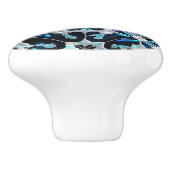 Aquamarin-blauer Winter und Perlen, inspiriert Keramikknauf (Seitenansicht)