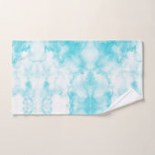 Aquamarin blaues abstraktes Muster in Aquarellfarb Badhandtuch Set (Handtuch)