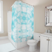 Aquamarin blaues abstraktes Muster in Aquarellfarb Duschvorhang (Beispiel)