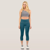 Aquamarin blaues Aqua Capri Leggings (Vorderseite)