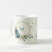 aquamarin-blaues Beige Kaffeetasse (Vorderseite Links)