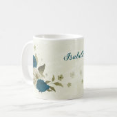 aquamarin-blaues Beige Kaffeetasse (Vorderseite Links)
