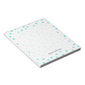 Aquamarin-blaues Konfetti-Dots-Muster Notizblock (angewinkelt)