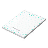 Aquamarin-blaues Konfetti-Dots-Muster Notizblock (Rotiert)