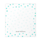 Aquamarin-blaues Konfetti-Dots-Muster Notizblock (Vorderseite)