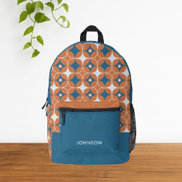 Aquamarin-Blaues Minimalistisch-Modernes geometris Bedruckter Rucksack