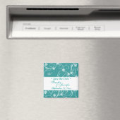 Aquamarin-blaues Save the Date Winterhochzeitmagaz Magnet (In Situ (Geschirrspüler))