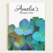 Aquamarin-blaugelb-rosa Hydrangeas-Blume für sie Planer (Vorderseite)