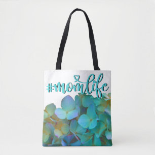 Aquamarin-blaugelb-rosa Hydrangeas Blume Magen Tasche
