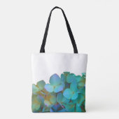 Aquamarin-blaugelb-rosa Hydrangeas Blume Magen Tasche (Rückseite)