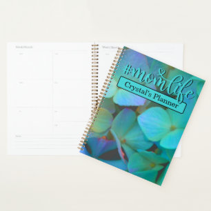 Aquamarin-blaugelb-rosa Hydrangeas Blume #momlife Planer