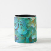 Aquamarin-blaugelb-rosa Hydrangeas Blume #momlife Tasse (Zentrum)
