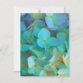 Aquamarin-blaugelbe Hydrangeas-Blume Dankeskarte (Rückseite)
