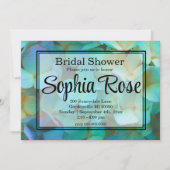 Aquamarin-blaugelbe Hydrangeas-Blume Einladung (Vorderseite)