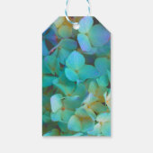 Aquamarin-blaugelbe Hydrangeas-Blume Geschenkanhänger (Rückseite)